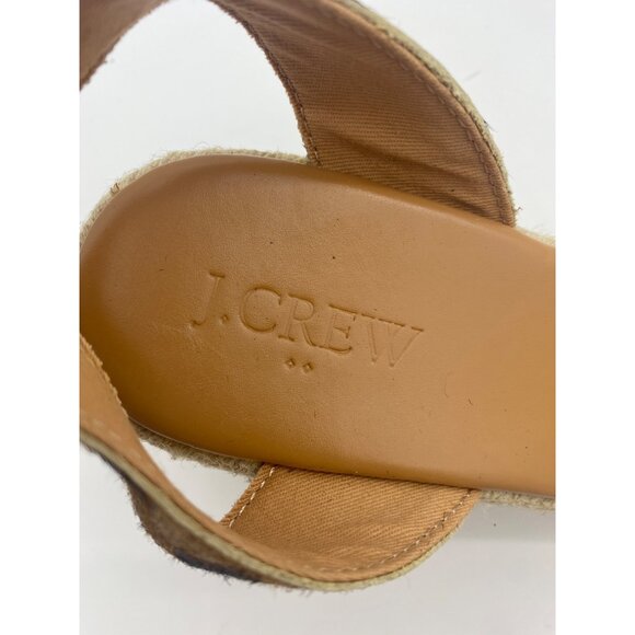 J. CREW Calf Hair Espadrille Wedge Sandal Womens SZ 7 Leather Leopard Cat Print - Picture 5 of 7